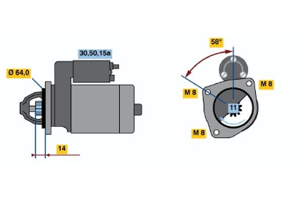 BOSCH Starter motor Article number: 0 001 211 246 cheaply