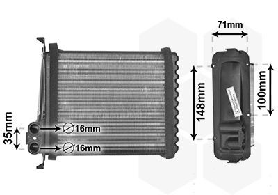 VAN WEZEL Heater matrix Article number: 59006085 cheaply