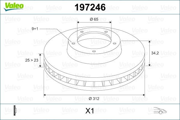 VALEO Brake disc Article number: 197246 cheaply