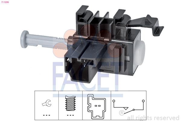 FACET Switch, clutch control (cruise control) Article number: 7.1236 cheaply