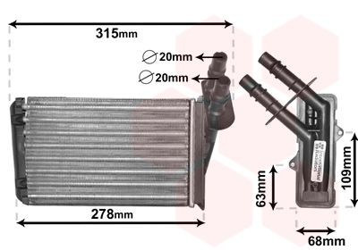 VAN WEZEL Heater matrix Article number: 43006228 cheaply