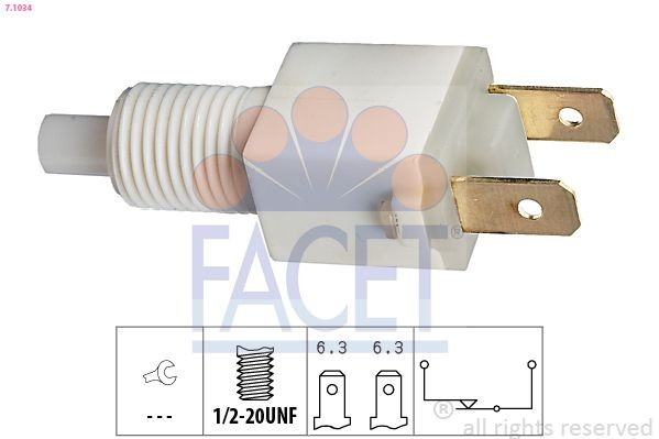 FACET Brake Light Switch Article number: 7.1034 cheaply