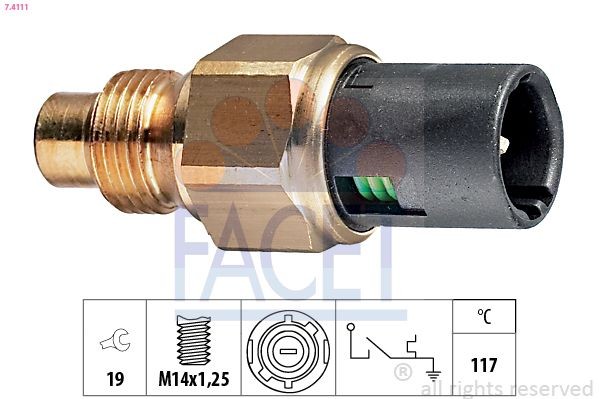 FACET 7.4111 Temperature Switch, coolant warning lamp TWINGO 1.2 16V 75 PS Petrol 2012