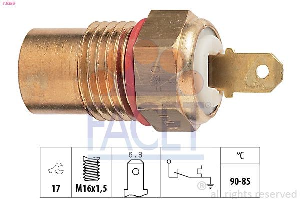 FACET Temperature Switch, radiator fan Article number: 7.5258 cheaply