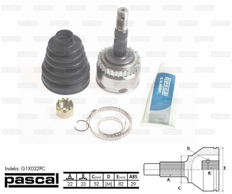 PASCAL Joint kit, drive shaft Article number: G1X032PC cheaply