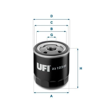 UFI Oil filter Article number: 23.103.00 cheaply