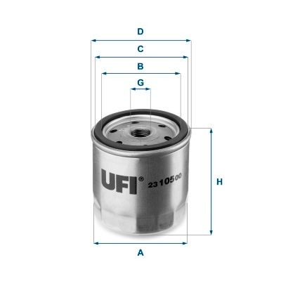 UFI Oil filter Article number: 23.105.00 cheaply