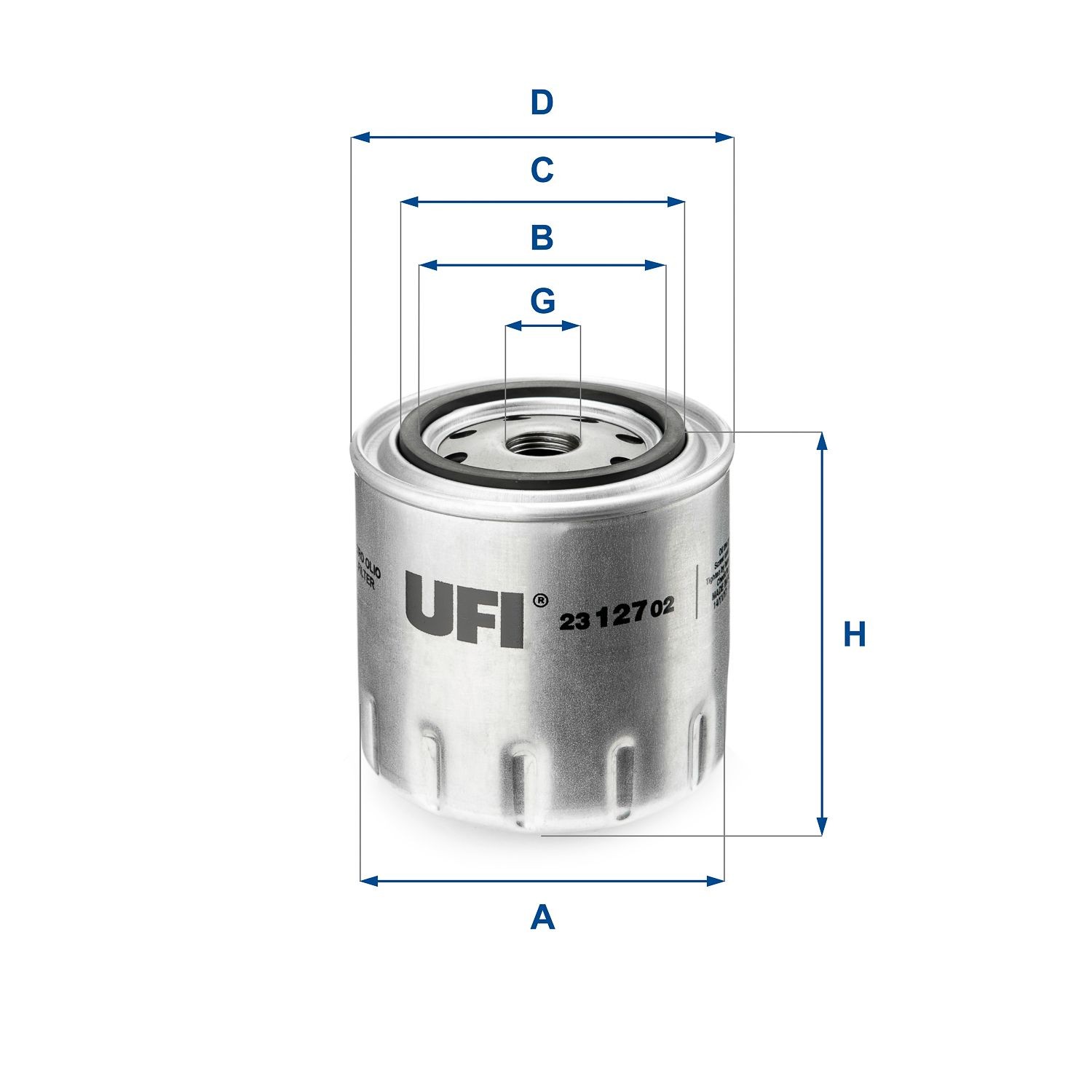 UFI Oil filter Article number: 23.127.02 cheaply