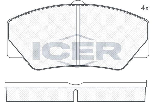 ICER Brake pad set Article number: 140542 cheaply