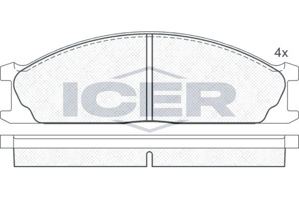ICER Brake pad set Article number: 140884 cheaply