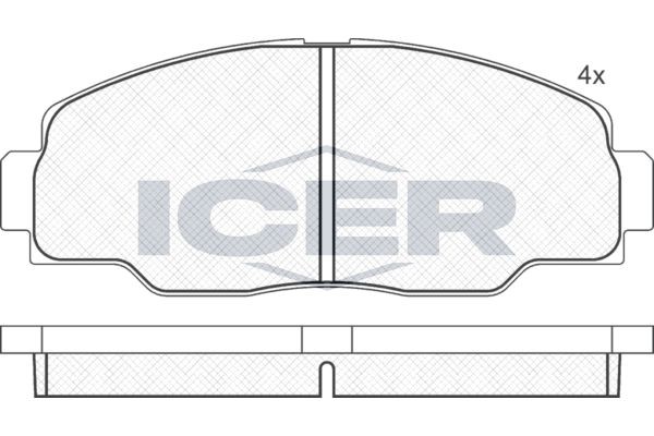 ICER Brake pad set Article number: 141008 cheaply