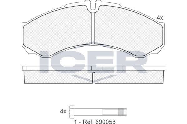 ICER Brake pad set Article number: 141208 cheaply
