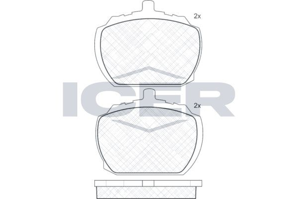 ICER Brake pad set Article number: 180092 cheaply