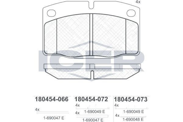 ICER Brake pad set Article number: 180454 cheaply