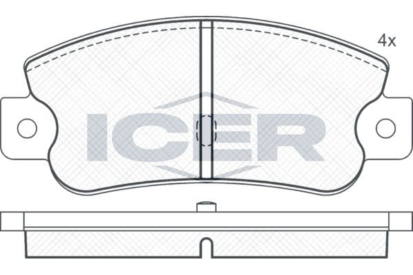 ICER Brake pad set Article number: 180490 cheaply