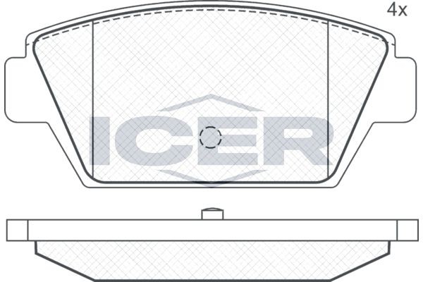 ICER Brake pad set Article number: 180540 cheaply