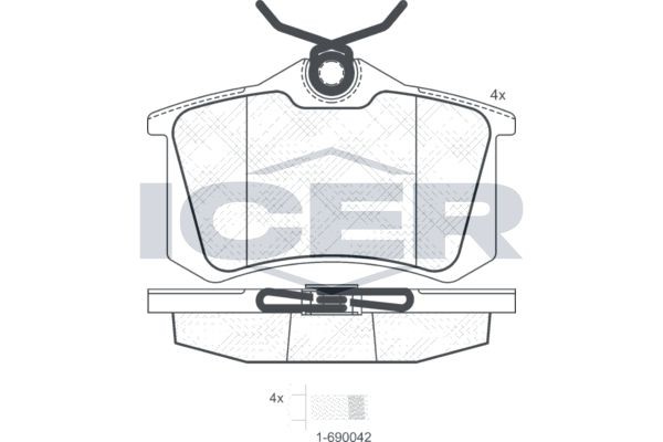 ICER Brake pad set Article number: 180697-700 cheaply