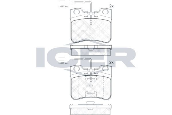 ICER Brake pad set Article number: 180788 cheaply