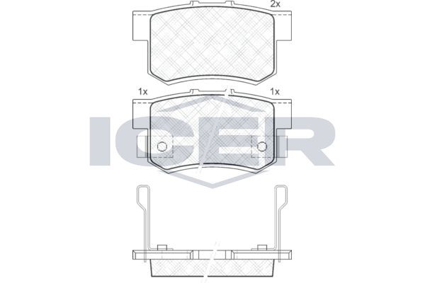 ICER Brake pad set Article number: 181187 cheaply