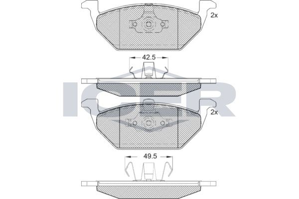 ICER Brake pad set Article number: 181338 cheaply