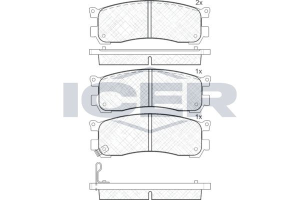 ICER Brake pad set Article number: 181382 cheaply
