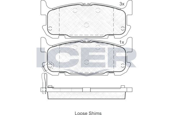 ICER Brake pad set Article number: 181738 cheaply