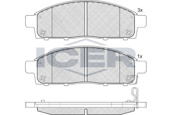 ICER Brake pad set Article number: 181784 cheaply