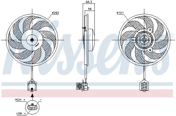 NISSENS Fan, radiator Article number: 85596 cheaply