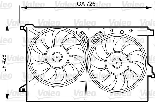 VALEO 696387 Support, cooling fan VECTRA 2.2 DTI 16V 125 PS Diesel 2008