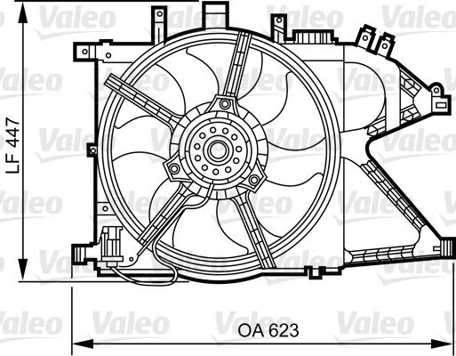 VALEO 696382 Support, cooling fan CORSA 1.4 16V (F08, F68) 90 PS Petrol 2006