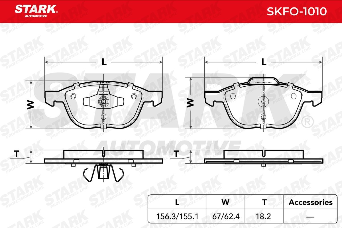 STARK Brake pad set Article number: SKFO-1010 cheaply