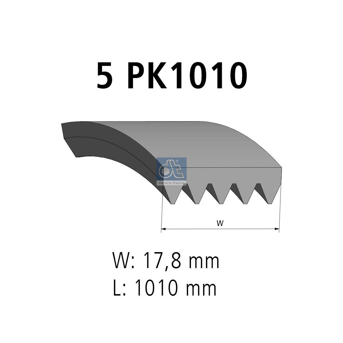 DT Spare Parts Serpentine belt Article number: 6.31500 cheaply