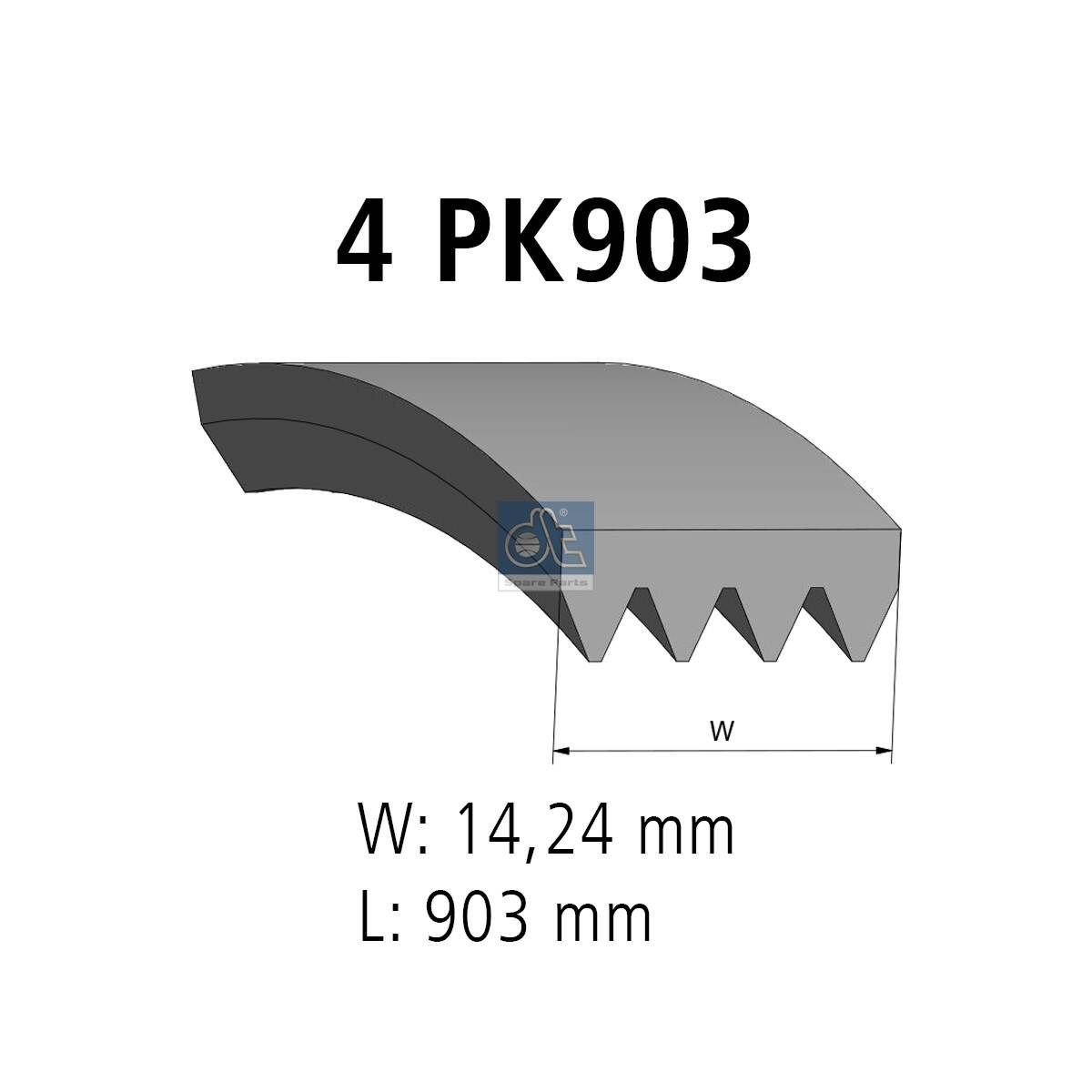 DT Spare Parts Serpentine belt Article number: 7.54800 cheaply