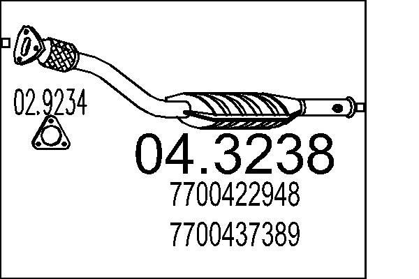 MTS Catalytic converter Article number: 04.3238 cheaply