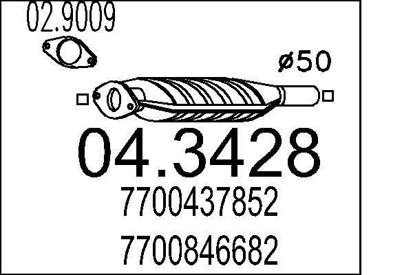 MTS Catalizzatore Numero articolo: 04.3428 poco costoso