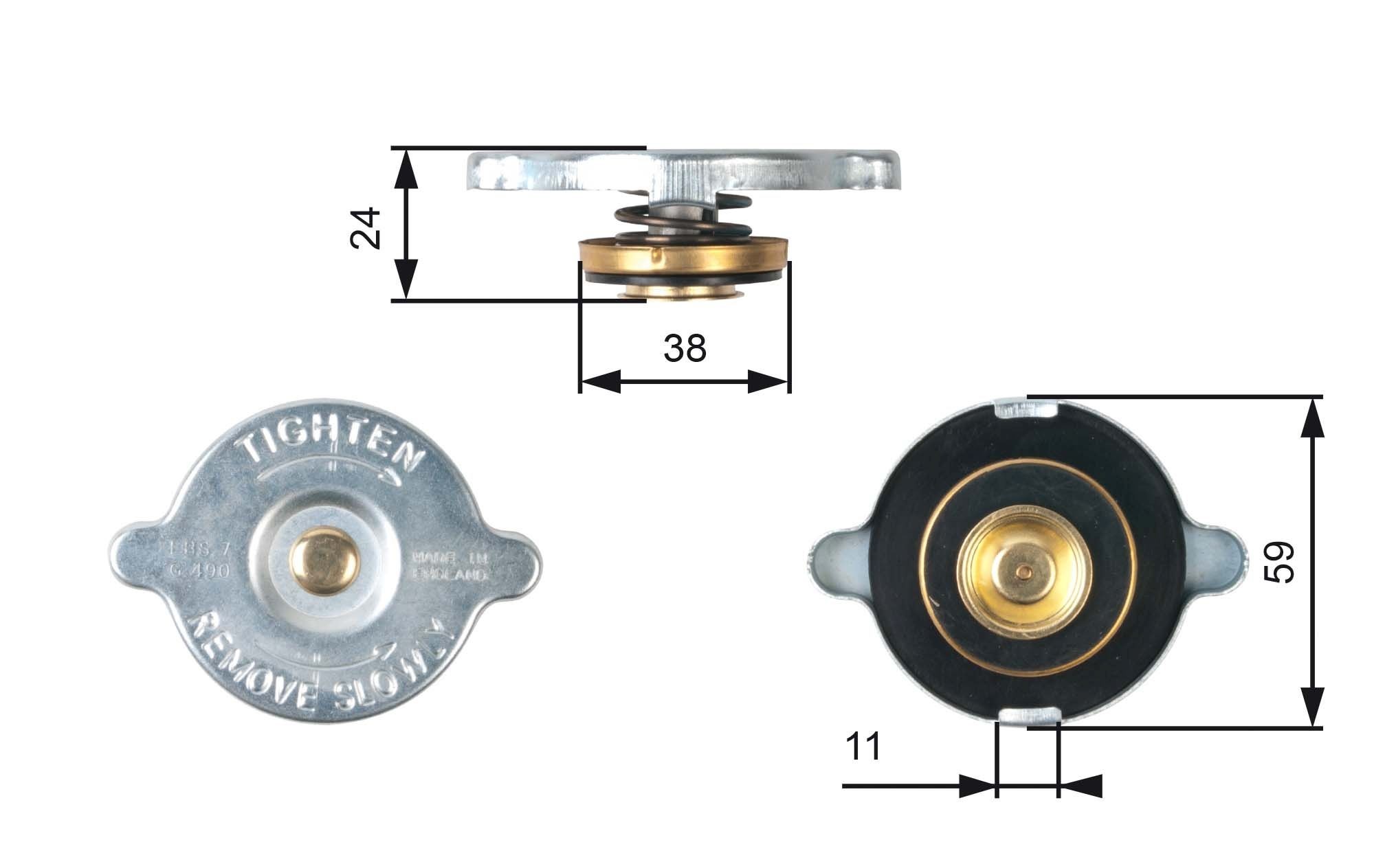 GATES Radiator cap Article number: RC107 cheaply
