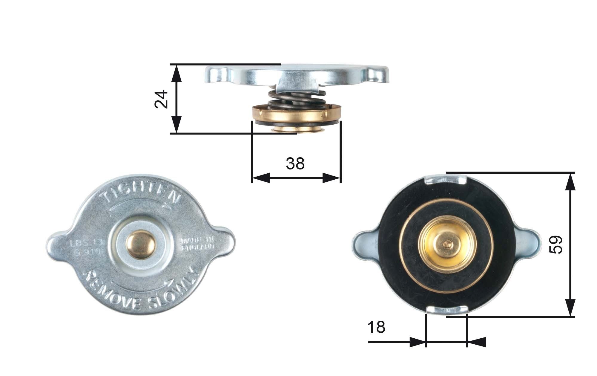 GATES Radiator cap Article number: RC112 cheaply