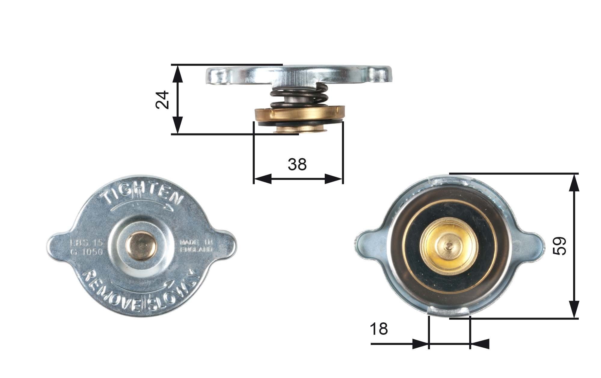GATES Radiator cap Article number: RC113 cheaply
