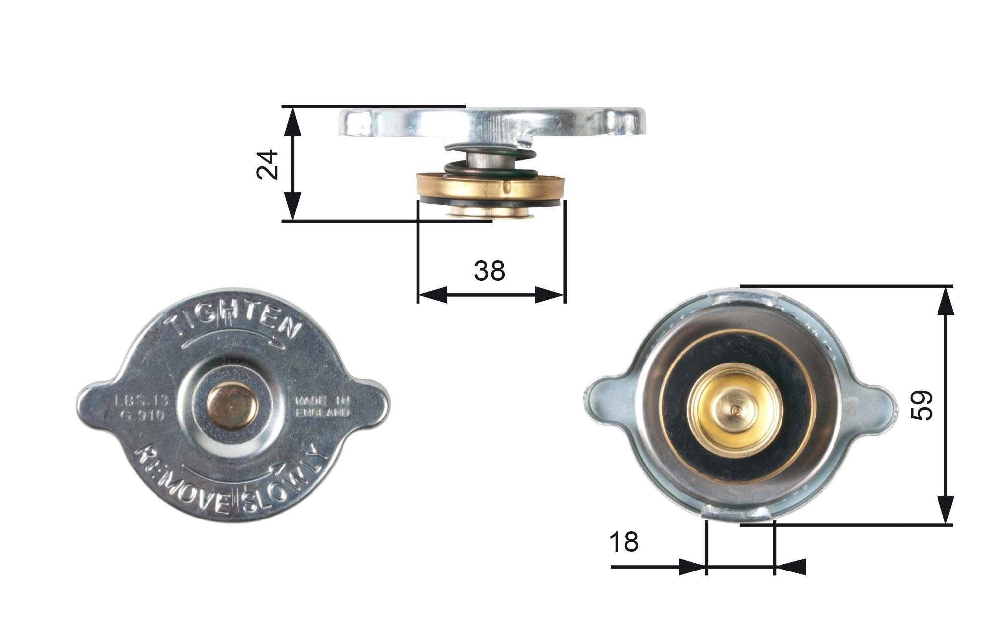 GATES Radiator cap Article number: RC115 cheaply