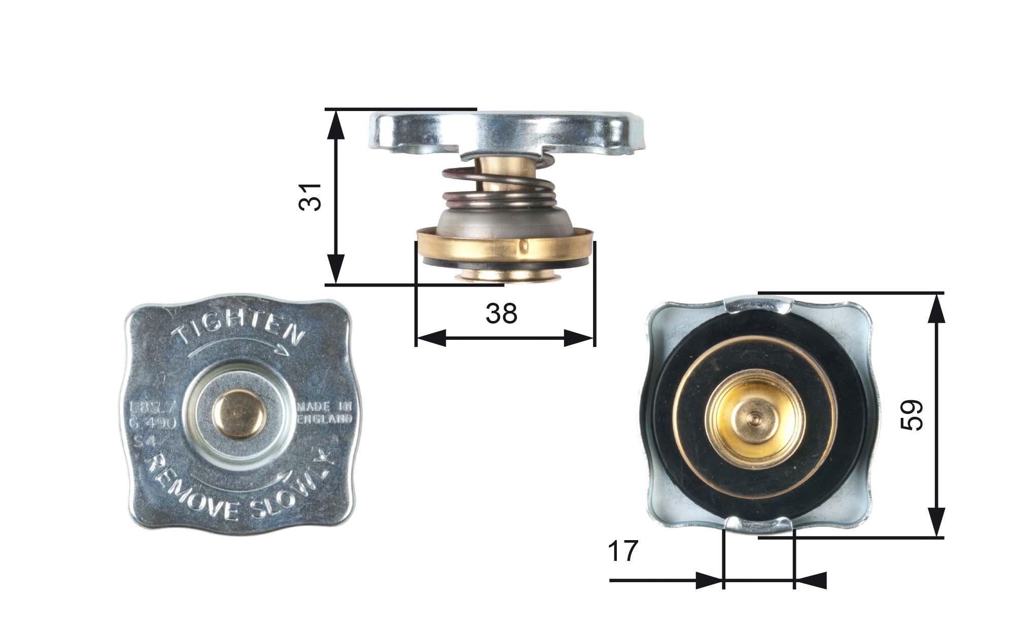 GATES Radiator cap Article number: RC130 cheaply