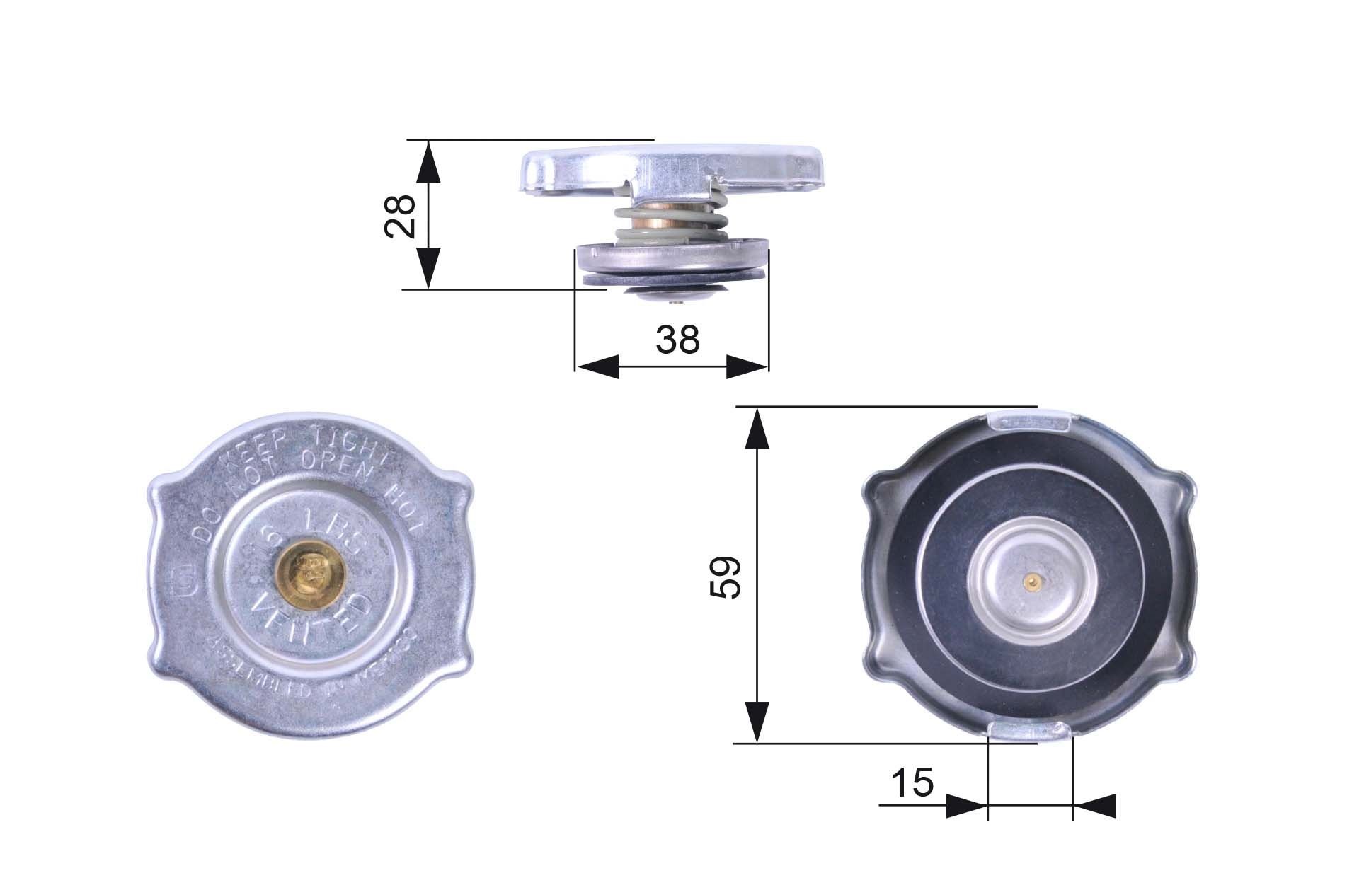 GATES Radiator cap Article number: RC135 cheaply