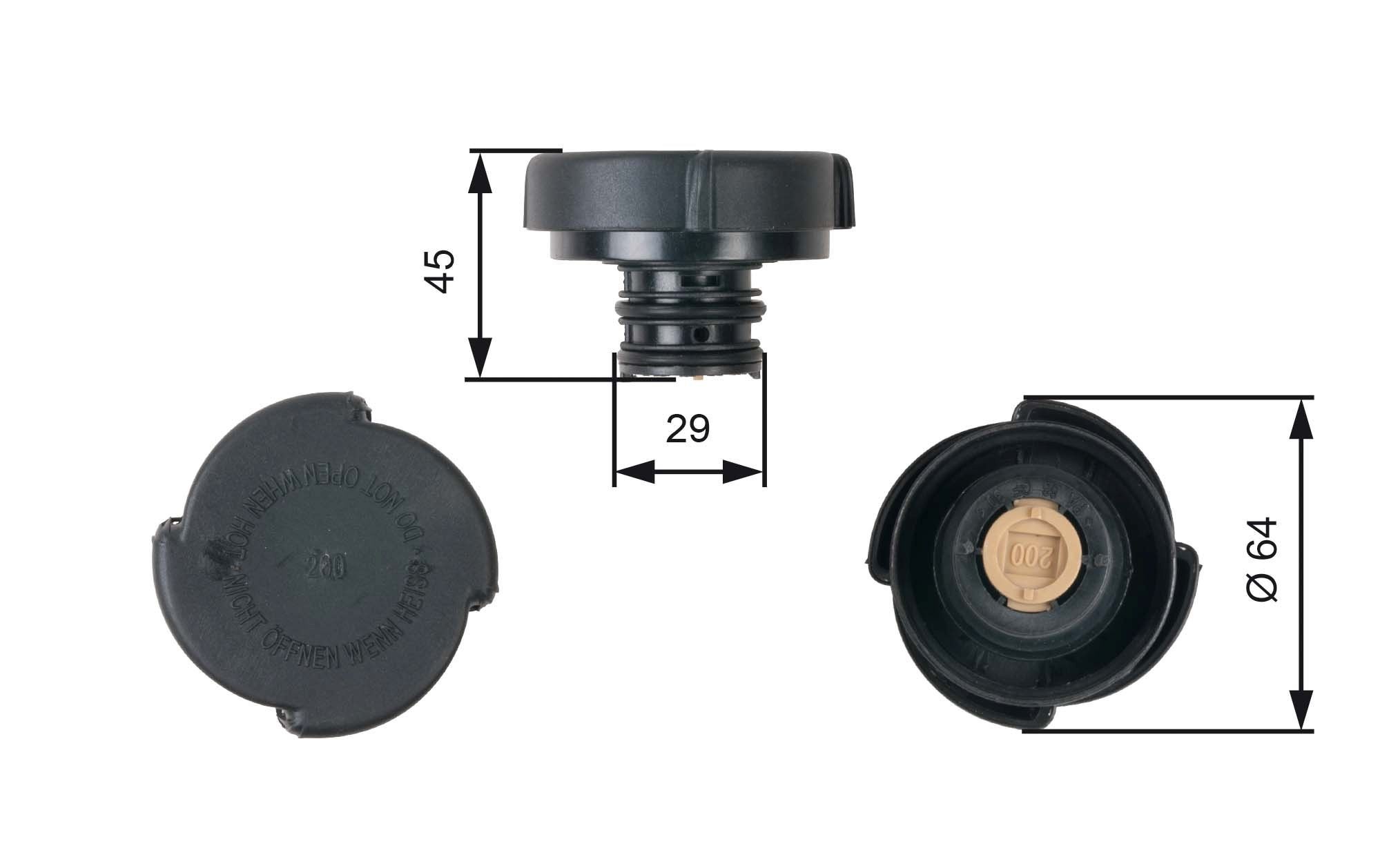 GATES Expansion tank cap Article number: RC204 cheaply