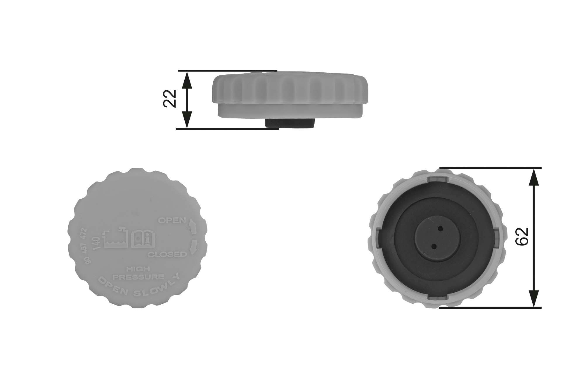 GATES Expansion tank cap Article number: RC235 cheaply