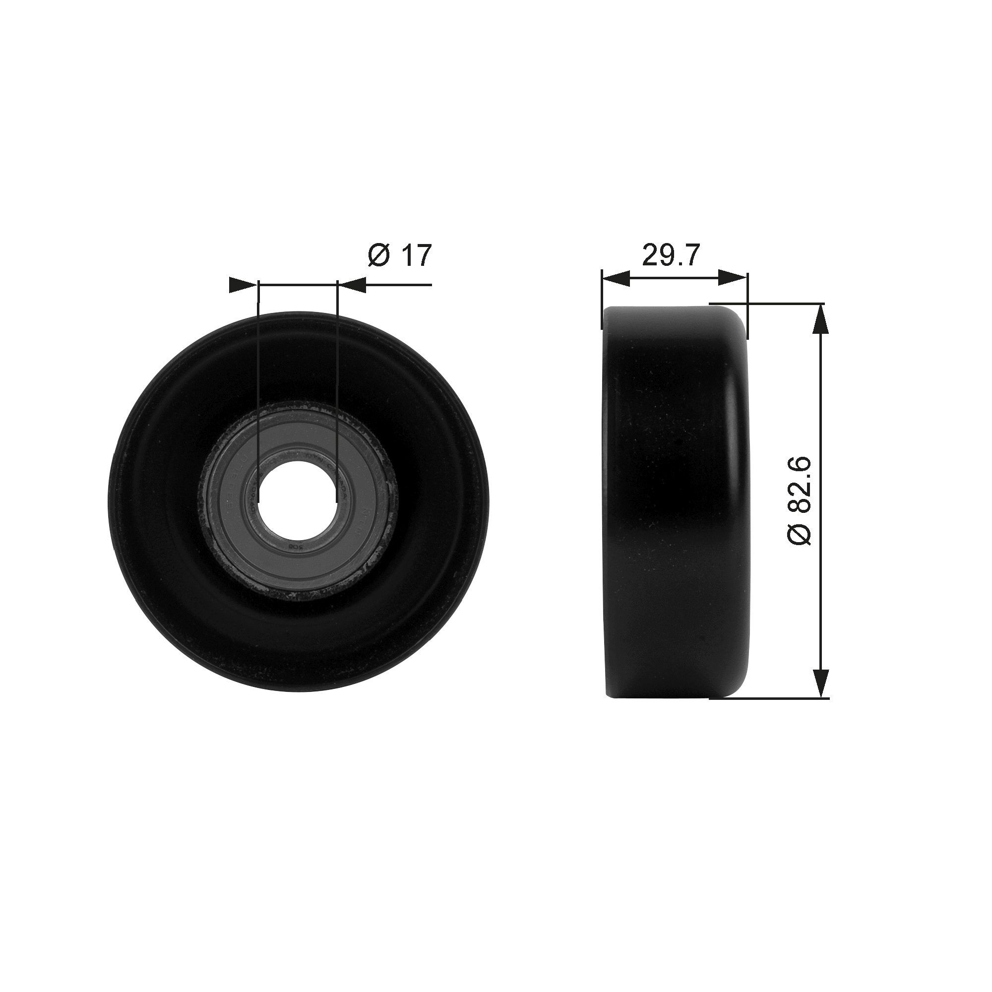 GATES Deflection / Guide Pulley, v-ribbed belt Article number: T38005 cheaply