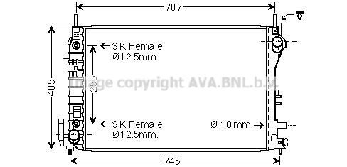 PRASCO Engine radiator Article number: OL2559 cheaply