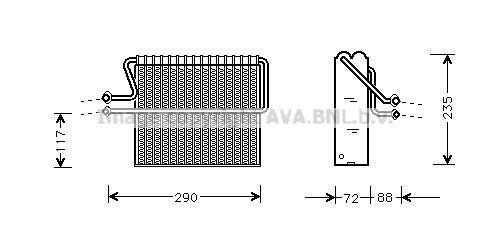 PRASCO Air conditioning evaporator Article number: RTV004 cheaply
