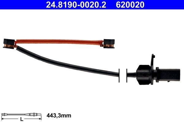 ATE Brake pad wear sensor Article number: 24.8190-0020.2 cheaply