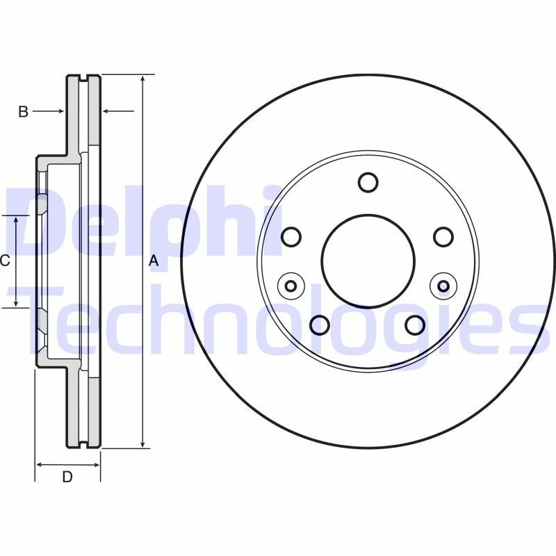 DELPHI Disco freno Numero articolo: BG4455 poco costoso
