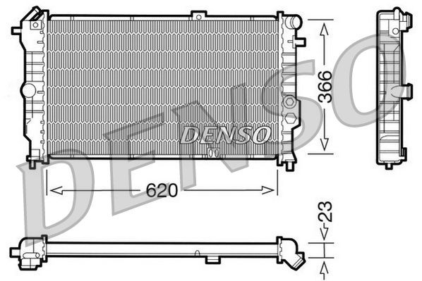 DENSO Engine radiator Article number: DRM20020 cheaply