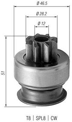 MAGNETI MARELLI 940113020176 Hammastrummel, starter LANCER 1.8 4WD 97 HP Bensiin 1994
